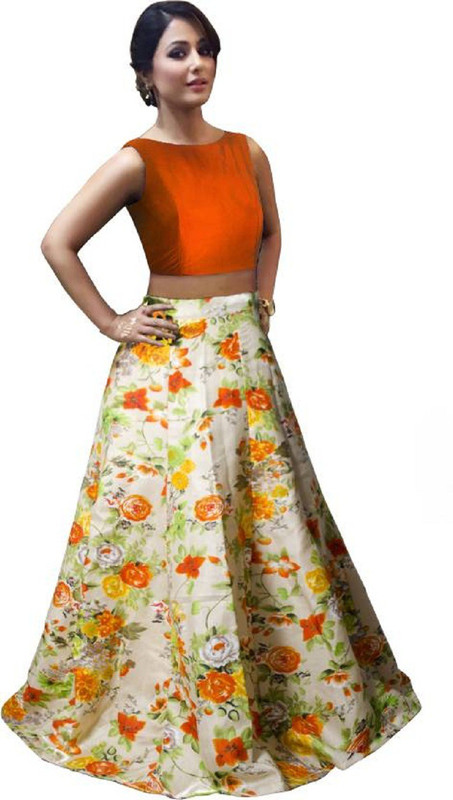 rukhsar fab Printed Semi Stitched Lehenga Choli(Multicolor)