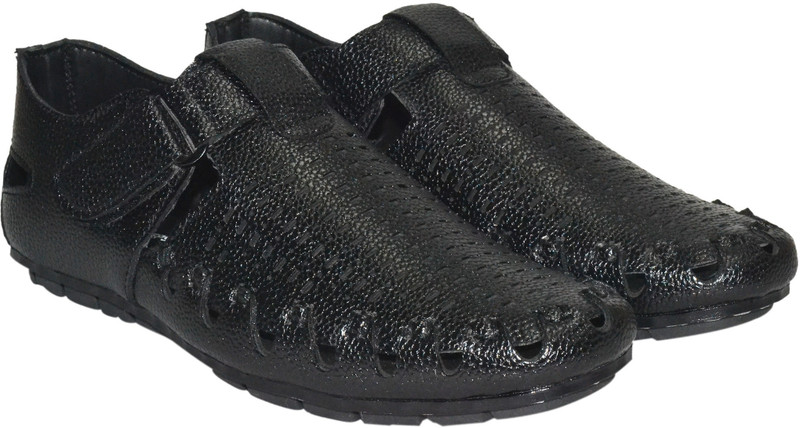 Human Steps Men Black Sandals