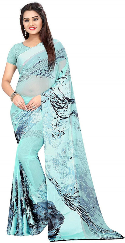 sky vision creation Printed Bandhej Georgette Saree(Multicolor)