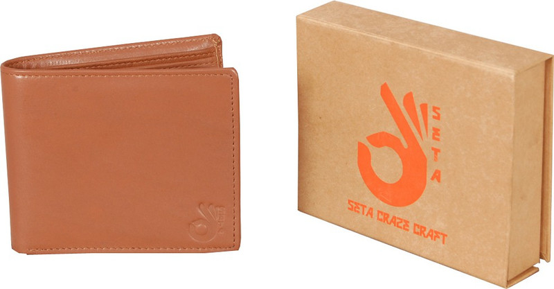 seta Boys Tan Genuine Leather Wallet(9 Card Slots)