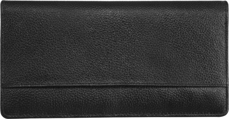 carme Women Black Genuine Leather Wrist Wallet(10 Card Slots)