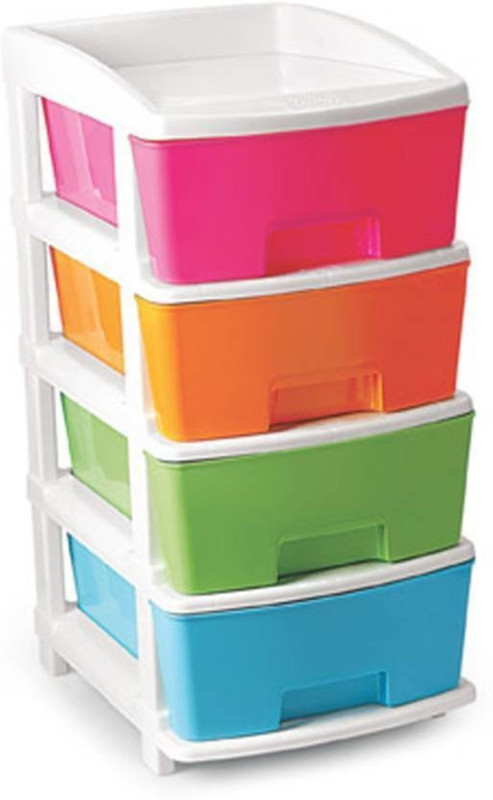 ckarss fusion 4 Plastic Free Standing Chest of Drawers(Finish Color - glossy)