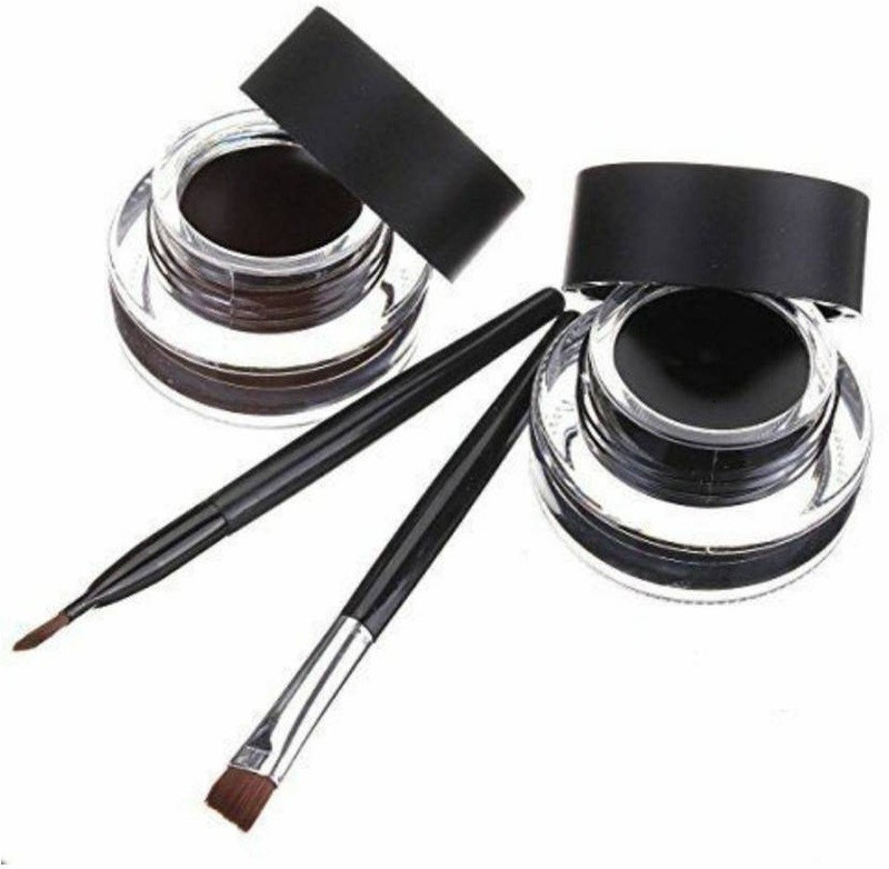 nnbb Black and Brown Gel Eyeliner With brush 32 g (Black, Brown) 32 g (BROWN AND BLACK) 32 g(black brown)