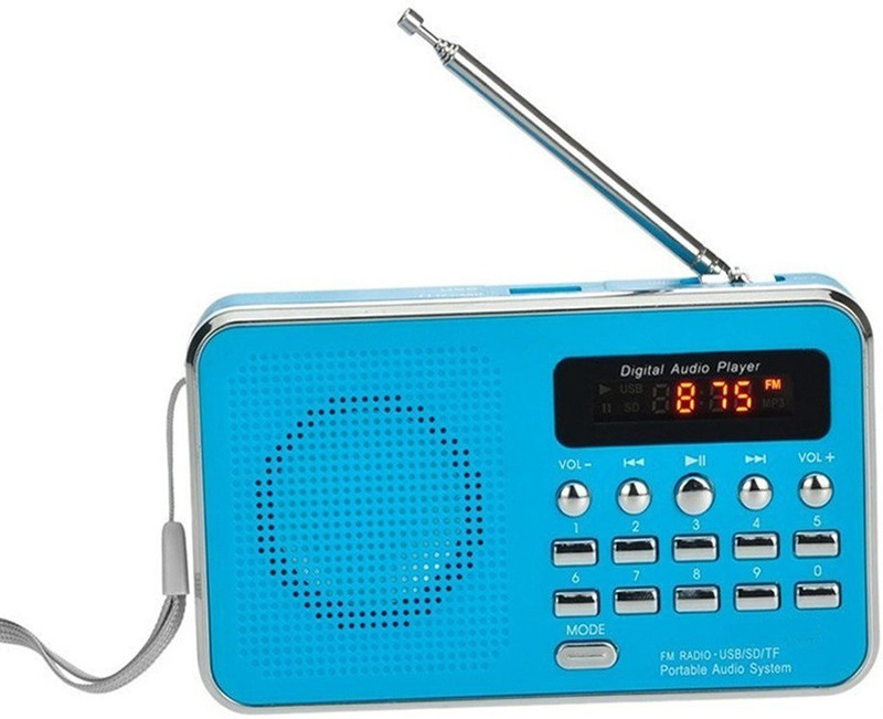 CRETO BT-SM74 Portable FM/Radio Music Player Support USB Pen-drive, Aux & SD card FM Radio(Blue)
