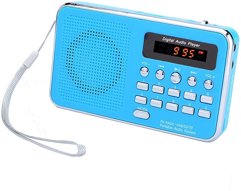 CRETO Digital BT-SM74 Mini Portable Radio/Fm Music Player Support USB, Aux & SD card FM Radio(Blue)