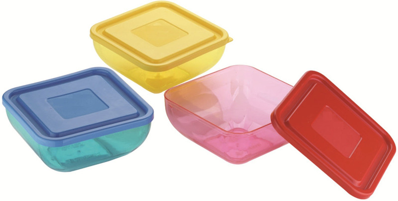 skyfall Crystal square bowl with LID lunch box 3 Containers Lunch Box(180 ml)