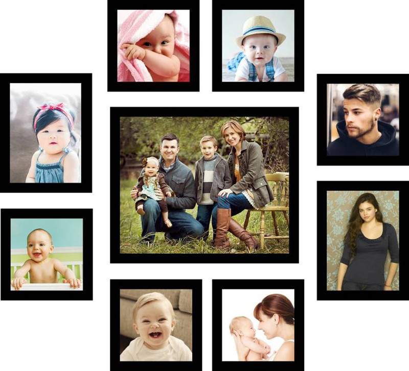 jaipurhouse MDF Photo Frame(Black, 9 Photos)