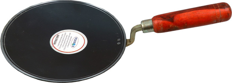 fornia ROTI TAWA CONCAVE WITH WOODEN HANDLE Tawa 24 cm diameter(Iron)