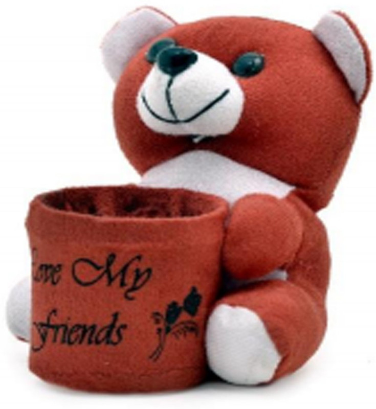 teddy world Soft Toys I Love My Friend Pen Holder  - 7 inch(Red)