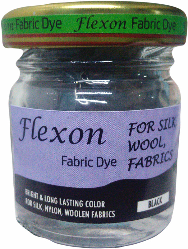 flexon Dye Powdered Fabric Dye for Silk Woolen Fabrics (Black)