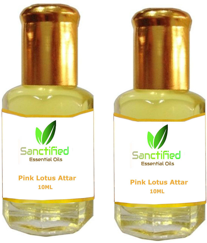 Sanctified Pink Lotus Attar Perfume 10ML 100% pure natural, Non alcoholic perfume (pack of 2) Herbal Attar(Pink Lotus)
