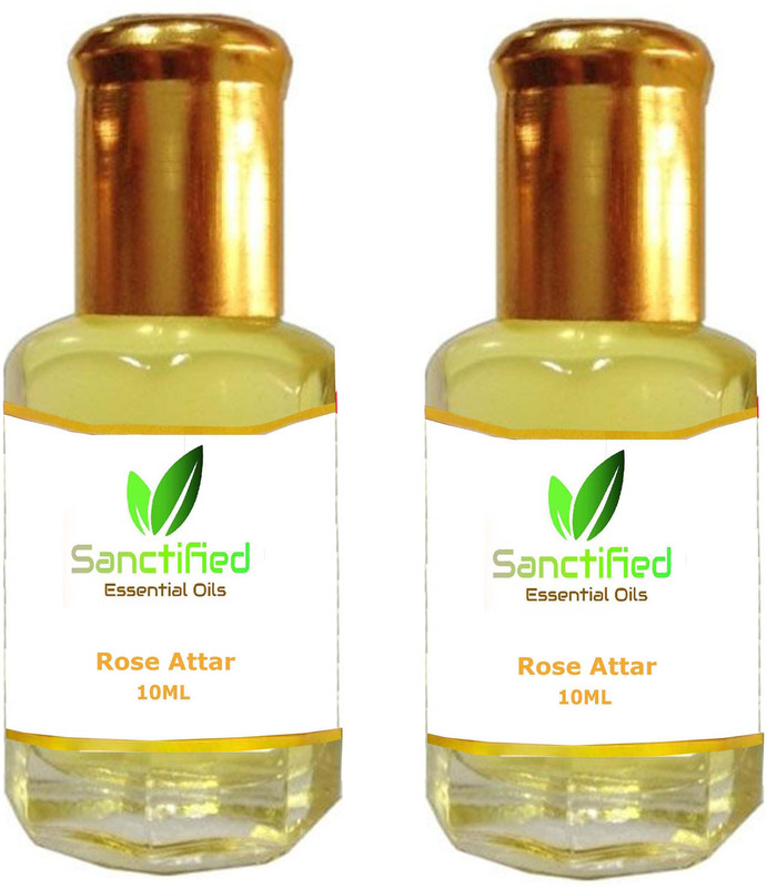 Sanctified Rose Attar Perfume 10ML 100% pure natural, Non alcoholic perfume (pack of 2) Herbal Attar(Rose)
