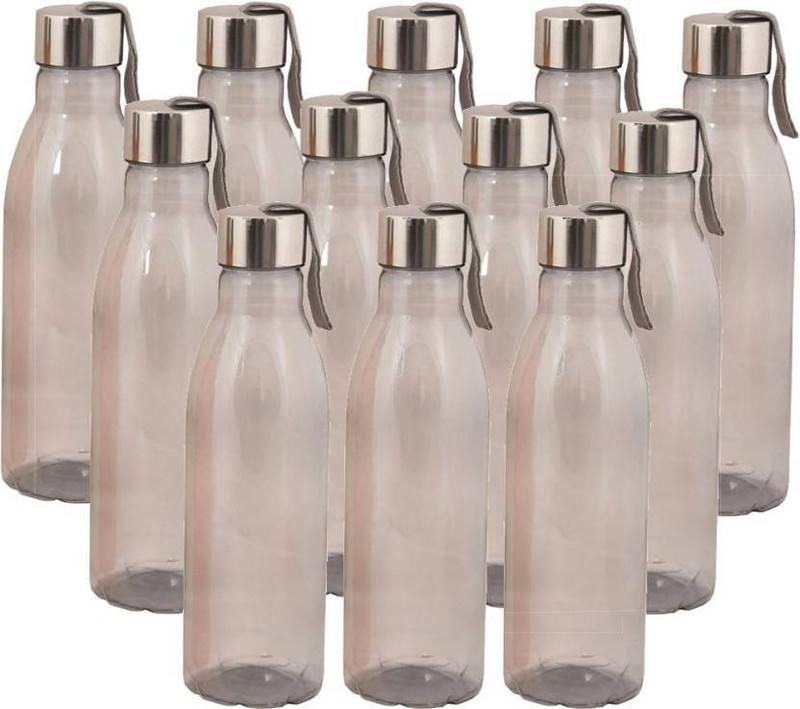 saiswar Steel cap fridge water bottle 1000 ml Bottle(Pack of 12, Grey)