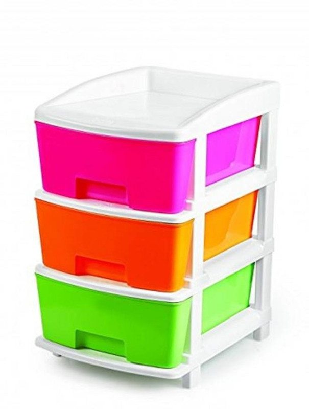 ckarss fusion 3 Plastic Free Standing Chest of Drawers(Finish Color - glossy)