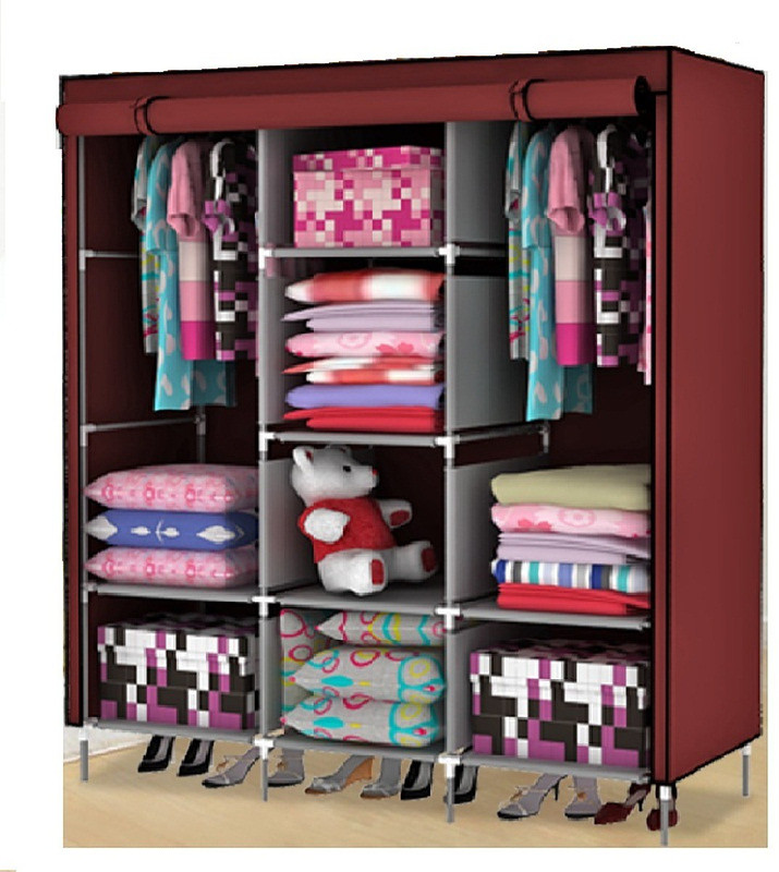 urban choice 88130 Cotton Collapsible Wardrobe(Finish Color - Brown)
