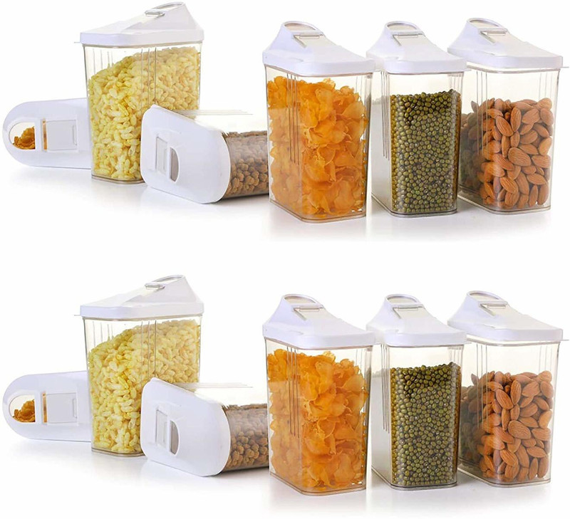 nature care enterprise container  - 1500 ml Plastic Tea Coffee & Sugar Container, Grocery Container, Utility Box(Pack of 6, Clear)