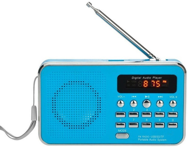 CRETO BT-SM74 Portable Digital Radio/Fm Music Player Support Aux & Memory card FM Radio(Blue)