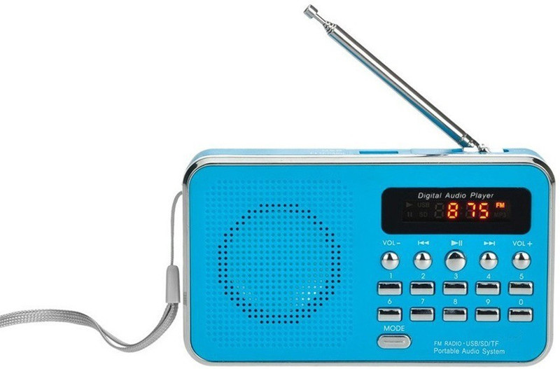 CRETO BT-SM74 Mini Portable Radio/Fm Music Player Support Aux & SD card FM Radio(Blue)
