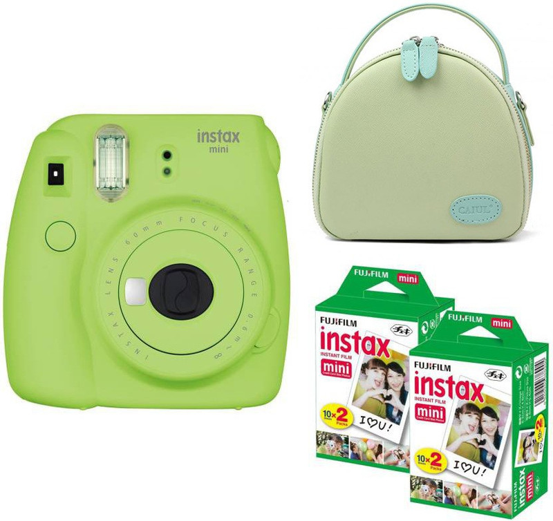 Fujifilm Mini 9 Lime Green with green shell bag and 40 Shots Instant Camera(Green)
