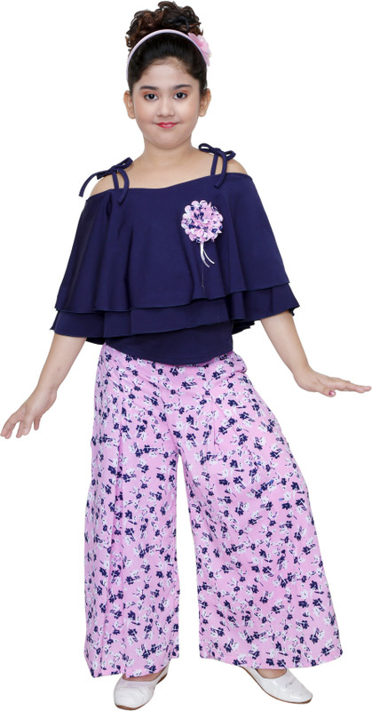 yashvi trends Girls Party(Festive) Top Trouser(Pink)