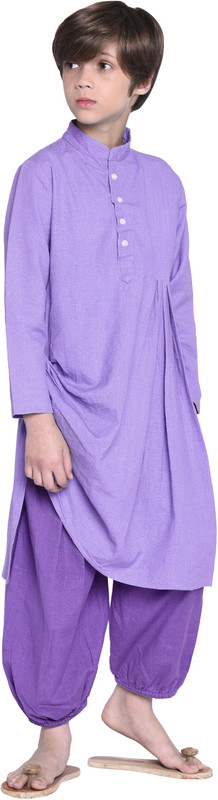 wondermom Boys Festive & Party, Formal, Wedding Kurta and Patiala Set(Purple Pack of 1)