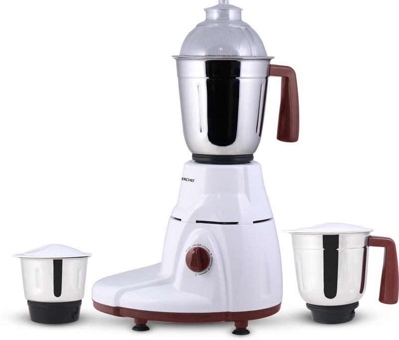 Wonderchef Rialto 750 Mixer Grinder(White & Brown, 3 Jars)