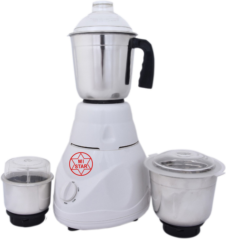 mi star mixer grinder juicer MG18H164 550 Mixer Grinder(White, 3 Jars)