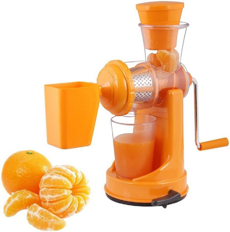 KitchenFest NO  Fruit And Vegetable With Steel Handle And Waste Collector Plastic Hand Juicer  0 Juicer Mixer Grinder(Yellow, 1 Jar)