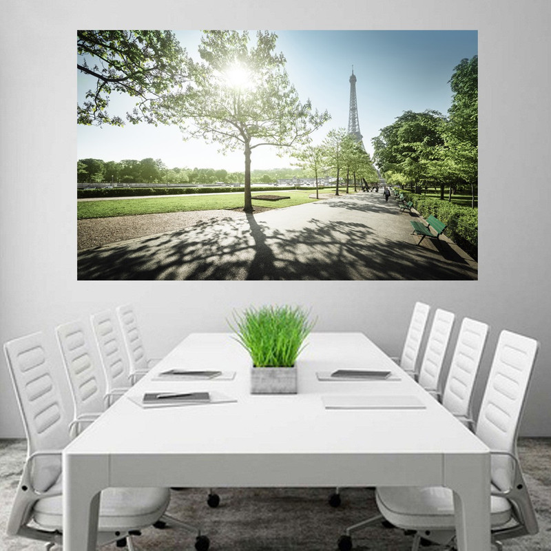 The Picture Of Green Nature With Eiffel Tower Wallpaper Poster No Framed Large Painting On Canvas Wall Art Picture for Home Decoration Wall Decor Poster Paper Print(48 inch X 24 inch)