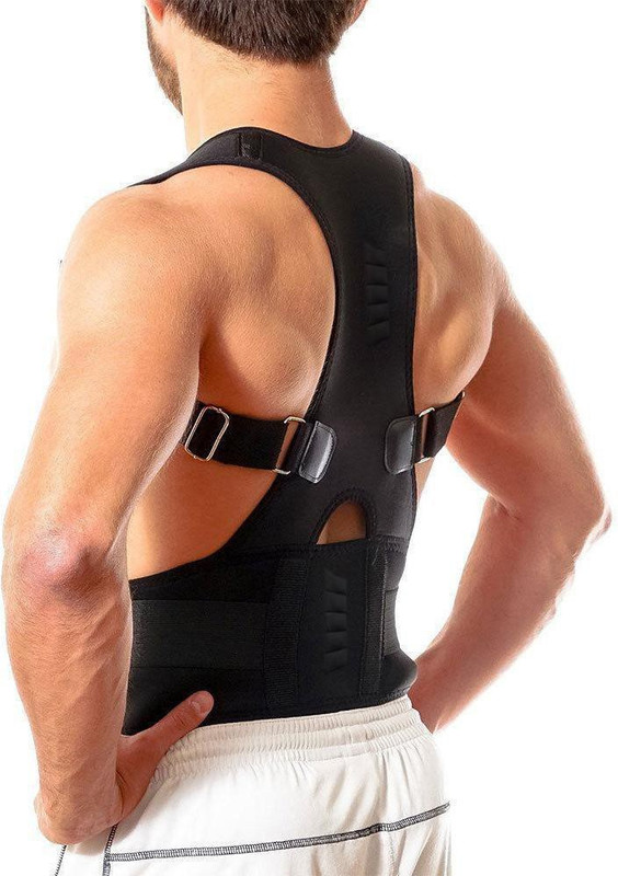 3dome REAL POSTURE 10 Magnets Lumbar Support for Back & Abdomen Support Back & Abdomen Support(Black)