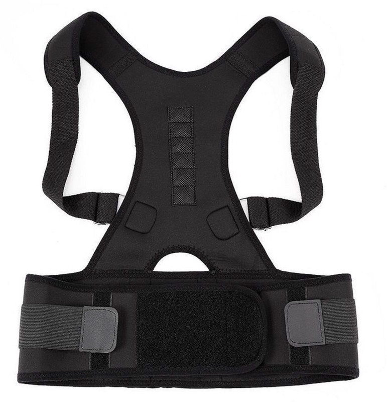 deepak Back Support Belt Posture Corrector/ Brace Shoulder Band Back & Abdomen Support(Black)