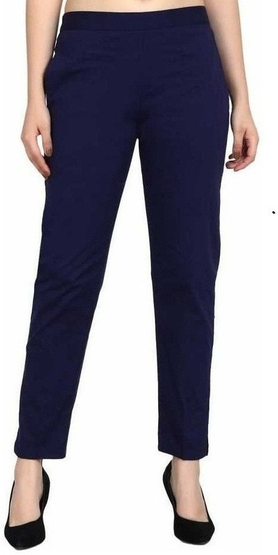 xinstyle Slim Fit Women Dark Blue Trousers