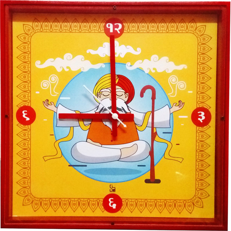 shobhamit innovatives Analog 29 cm X 29 cm Wall Clock(Multicolor, With Glass)