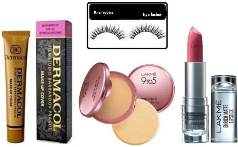 beautykiss COMBO SETS BEST EYELASHES 9 T0 5 PRIMER POWDER WITH MAC MATTE LIPSTICK (SET OF 4 (Set of 4)(1 Items in the set)