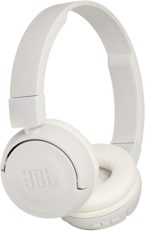 JBL T450BT Extra Bass Bluetooth Headset with Mic(White, On the Ear)