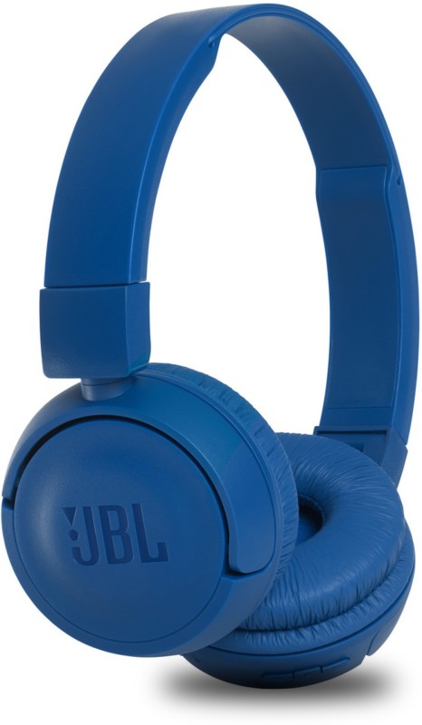 JBL T450BT Extra Bass Bluetooth Headset with Mic(Blue, On the Ear)