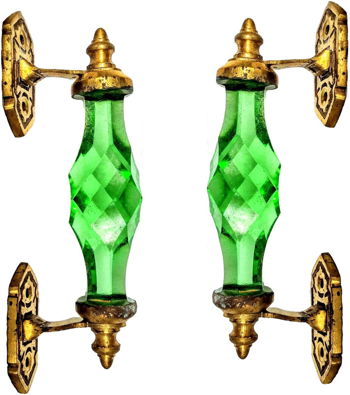 shivalilites SLK_1102H Brass, Glass Cabinet/Draw Pull(Green Pack of 2)