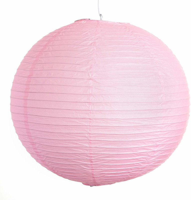 decogram round paper Pink Paper Hanging Lantern(30 cm X 30 cm, Pack of 6)
