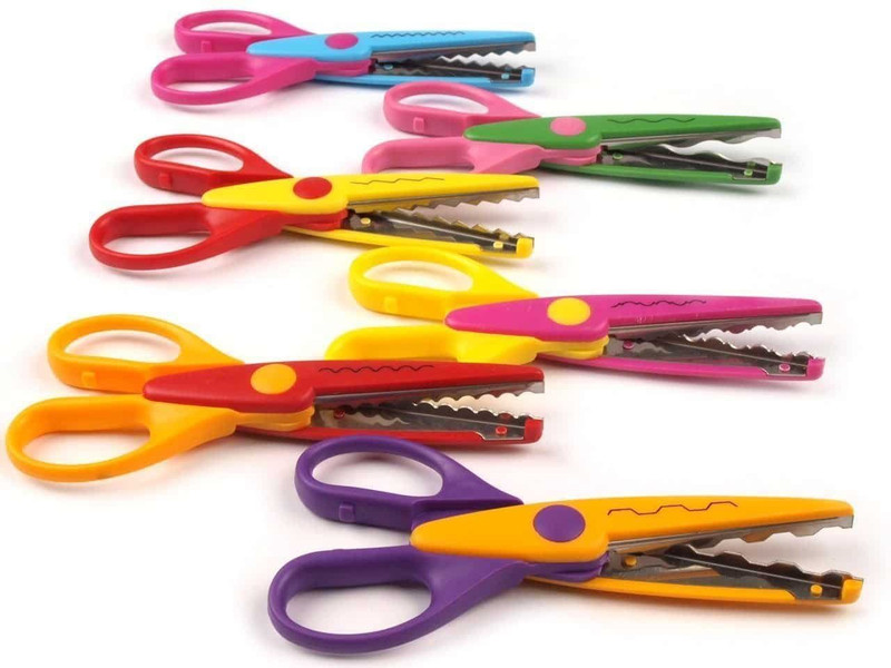 Arham Zig Zag Scissor For Art And Craft, And Other Craft Activites (Set Of 6) Scissors(Set of 6, Multicolor)