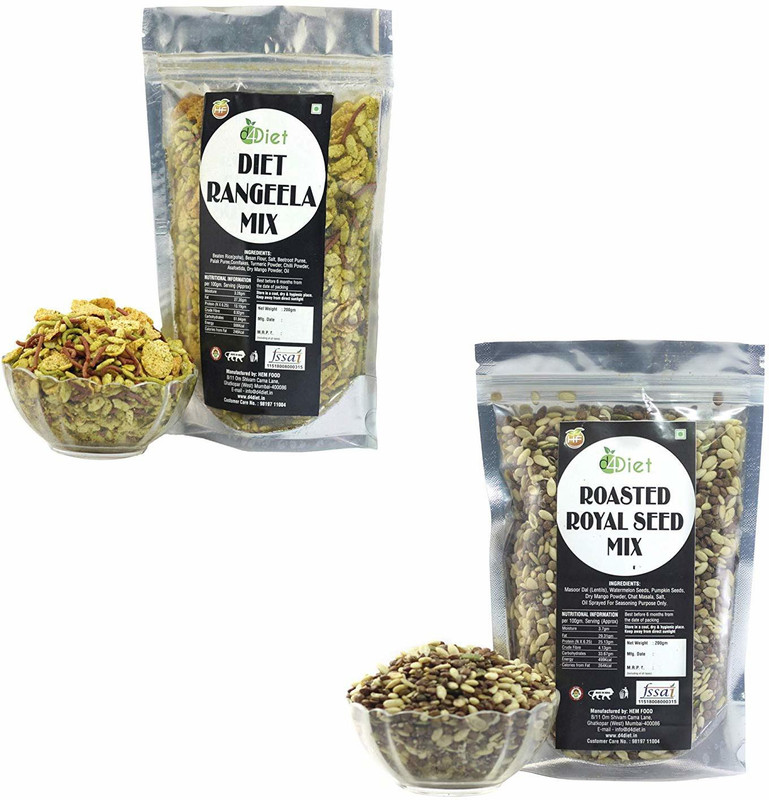 D4Diet Rangeela + Roasted Royal Seed Mix 400 gram (Combo Pack)(Pack of 2, 2 x 200, 400 g)