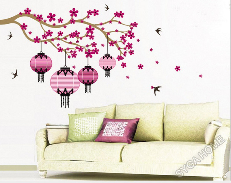 crayowns Medium Latest Stylish Green Leaves Tree Bird PVC Vinyl Wall Sticker  Sticker(Pack of 2)