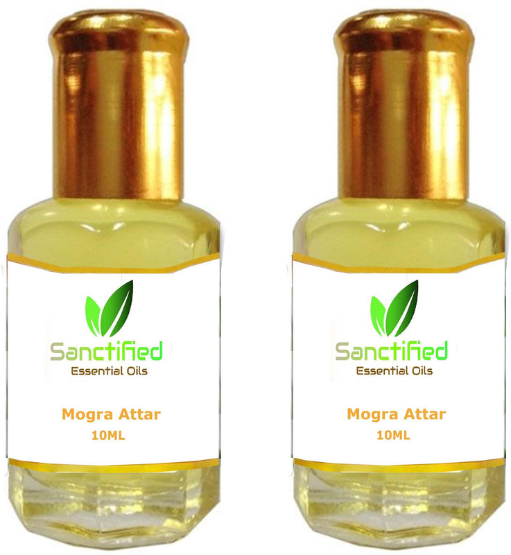 Sanctified Mogra Attar Perfume 10ML 100% pure natural, Non alcoholic perfume (pack of 2) Herbal Attar(Mogra)