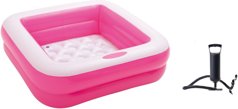 Nightstar Kid's Two Stripped Heavy Plastic Bath Tub With Air Pump(Pink)