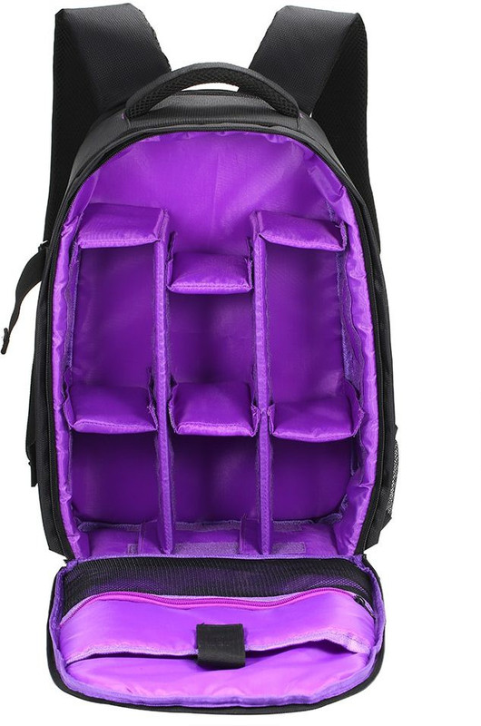 House of Quirk New Multifunction Camera Bag Camera Backpack Waterproof Fabric, Anyprize SLR Camera, Lens, Tripod and Camera Accessories - Purple Camera Bag(Purple)
