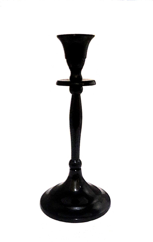 handicrft galaxy CAL Aluminium Candle Holder(Black, Pack of 1)
