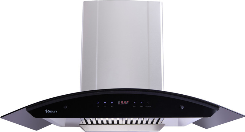 Seavy Ciaz Stainless Steel 90cm Auto Clean Wall Mounted Chimney(Silver/Steel Grey 1200 CMH)