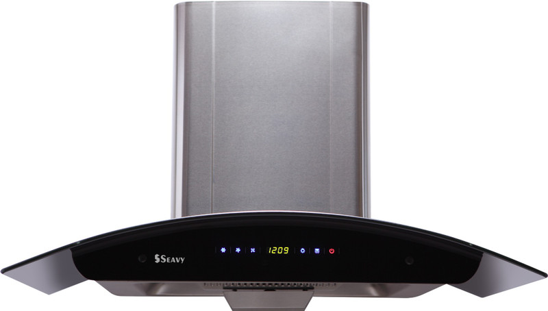 Seavy Prime Stainless Steel 90cm Auto Clean Wall Mounted Chimney(Silver 1100 CMH)