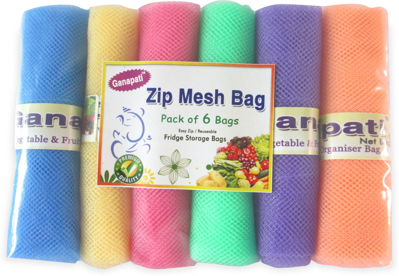 ganapati Fridge Storage Mesh Bag Premium Quality Grocery Bag(Multicolor)