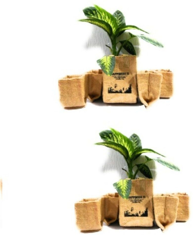 my garden store Bio-degradable Square Extra Large Jute Grow Bags 11x12 inches pack of 10 for Outdoor & Indoor Planting Home Decor Grow Bag