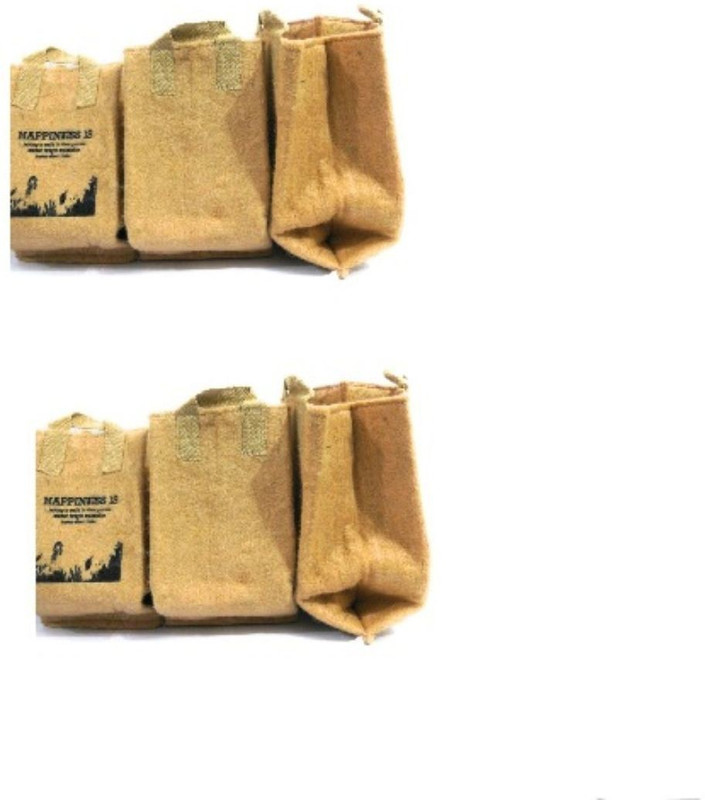 my garden store Bio-degradable Square Extra Large Jute Grow Bags 11x12 inches pack of 6 for Outdoor & Indoor Planting Home Decor Grow Bag